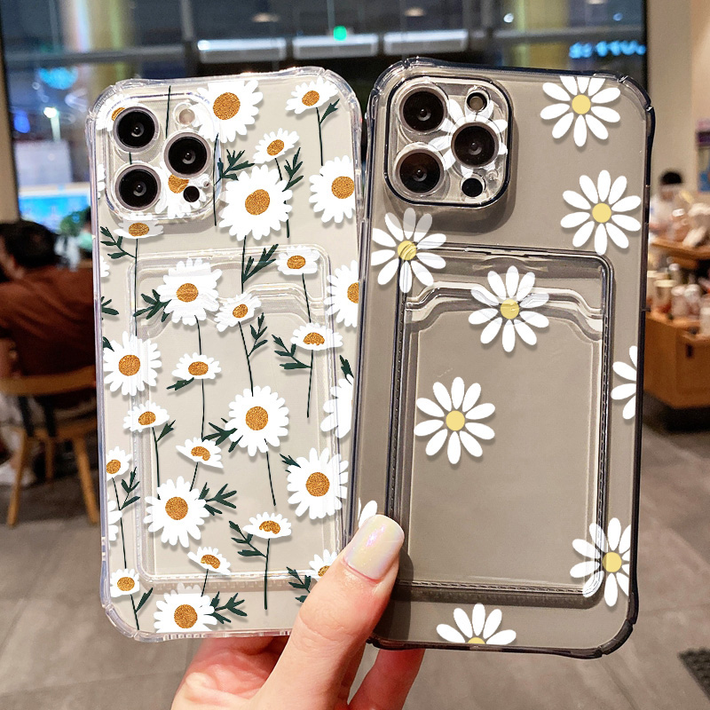 Phone Cases With Wallet - 데이지 꽃무늬 아이폰 17 프로 맥스