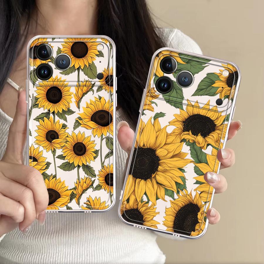 Phone Cases Iphone 15 - 귀여운 해바라기 패턴 케이스 (애플 아이폰