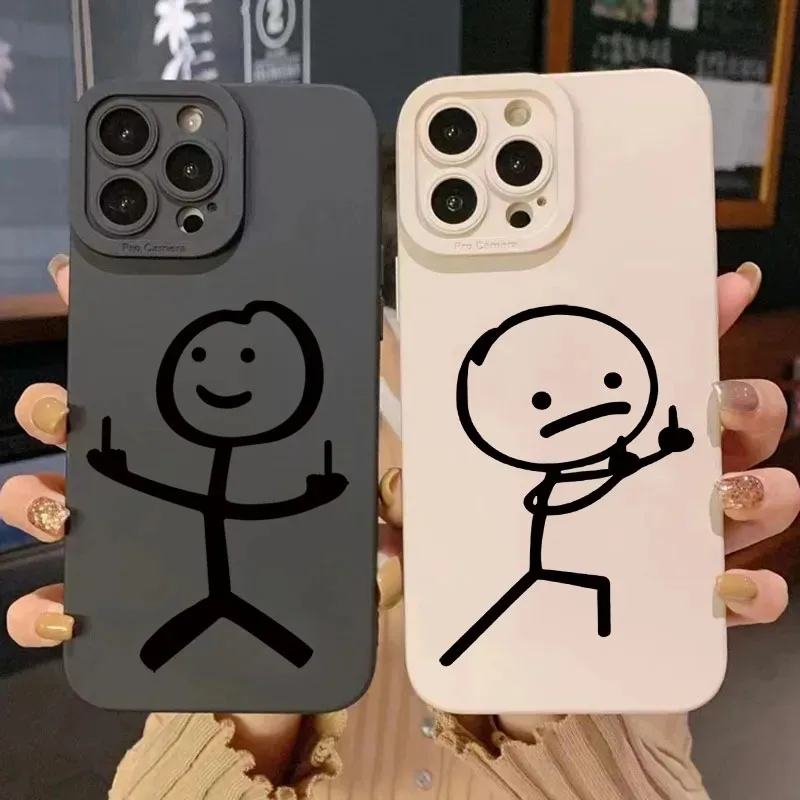 Phone Cases Rugged - 귀여운 만화 매치맨 무광 실리콘 폰