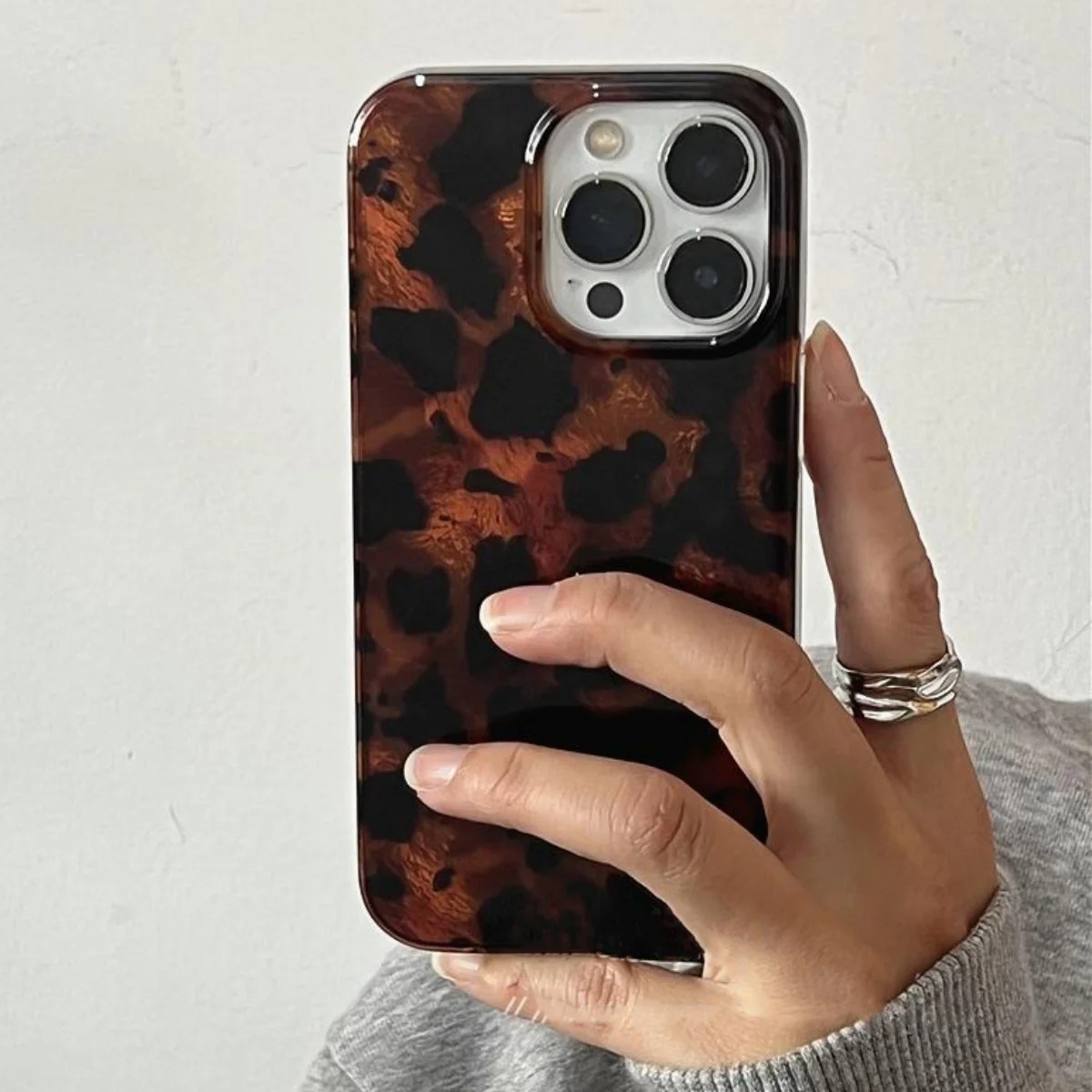 Phone Cases Bulk - 레트로 앰버 텍스처 레이저 폰 케이스