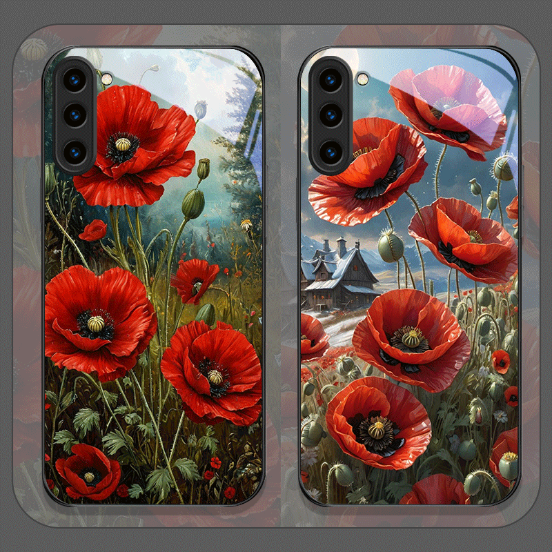 Phone Cases Galaxy S26 Ultra - 레트로 양귀비 꽃 핫 레드 프린트