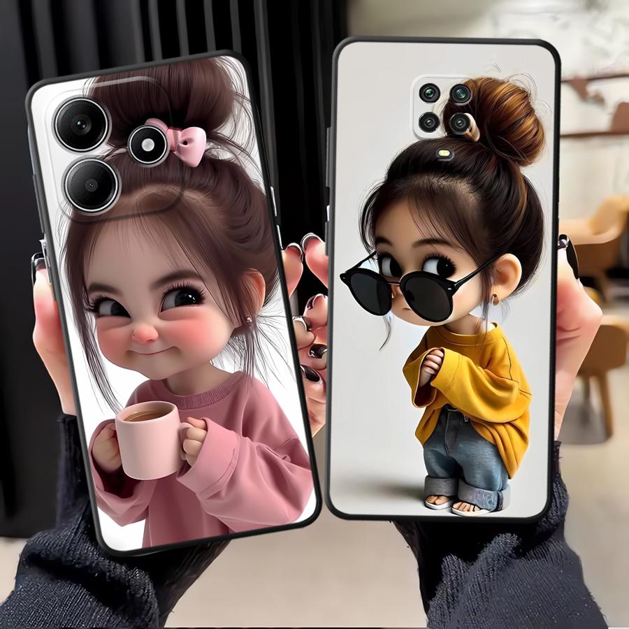 Phone Cases Redmi - 만화 소녀 패턴 푼다 폰 커버