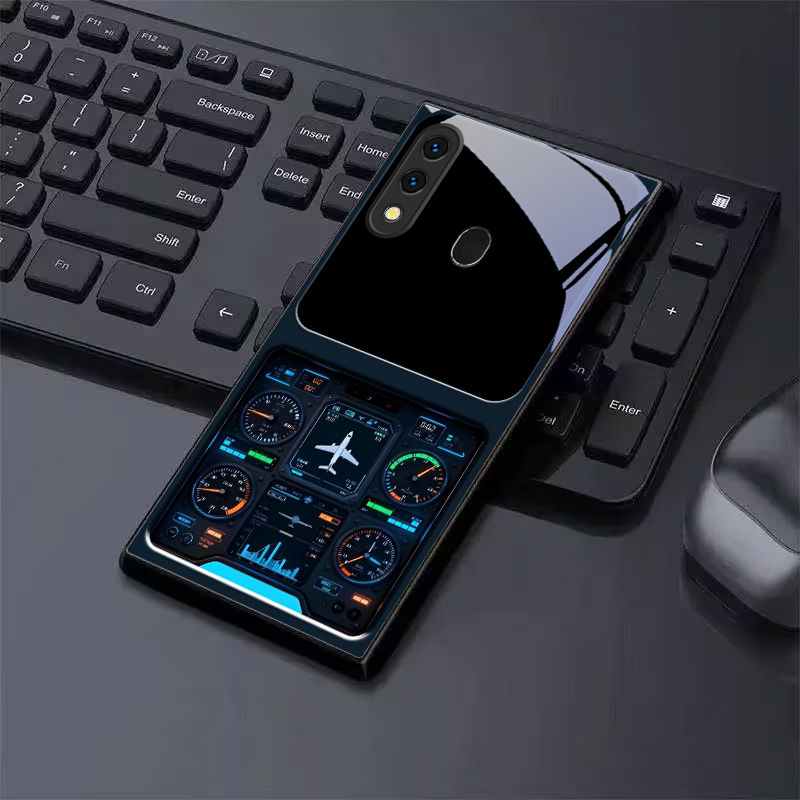 Phone Cases Aviation - 멋진 항공 조종석 스크린 디자인 블랙