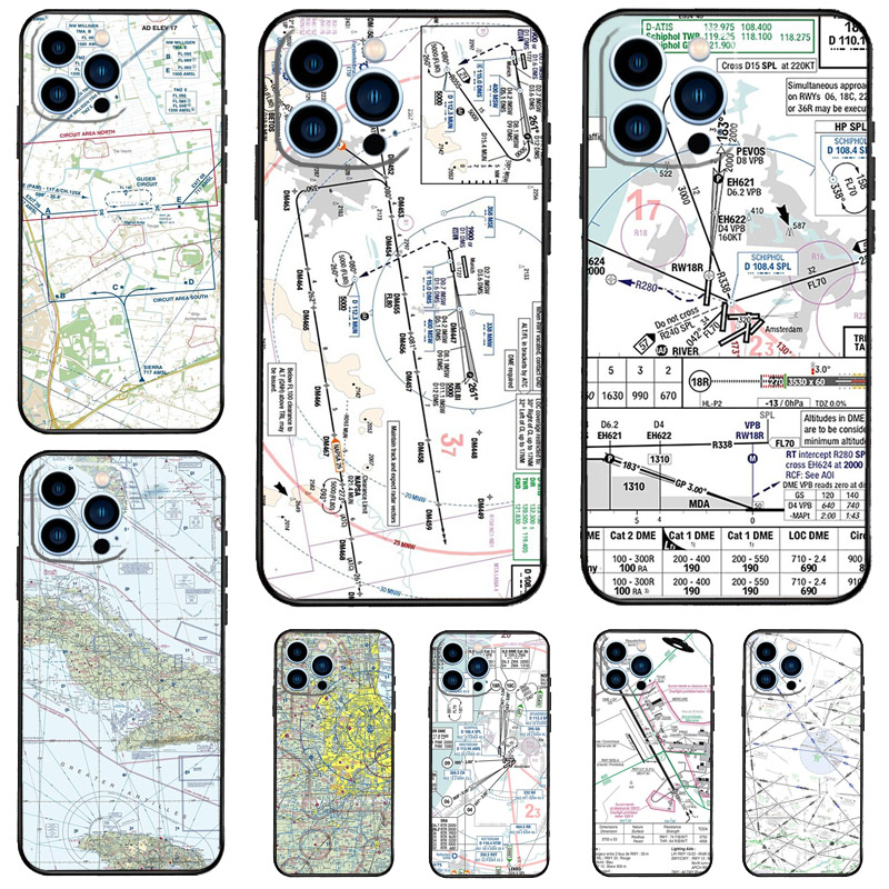 Phone Cases Aviation - 항공 차트 액세서리 공항 휴대폰 케이스
