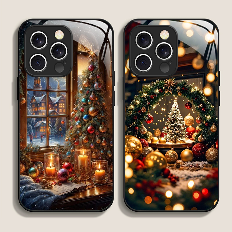 Phone Cases Iphone 15 - 크리스마스 트리 선물 눈 덮인 마을