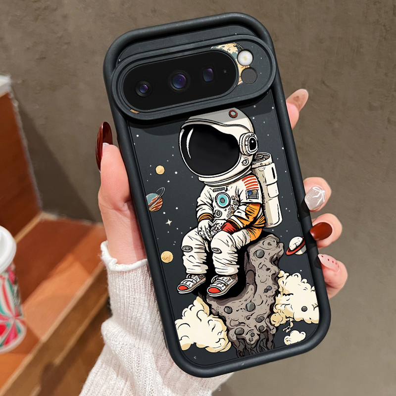 Phone Cases Google Pixel 9A - 만화 우주비행사 프린트 TPU 폰 케이스