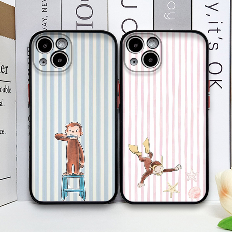 Phone Cases Iphone 15 - 만화 줄무늬 원숭이 고양이 폰케이스 아이폰