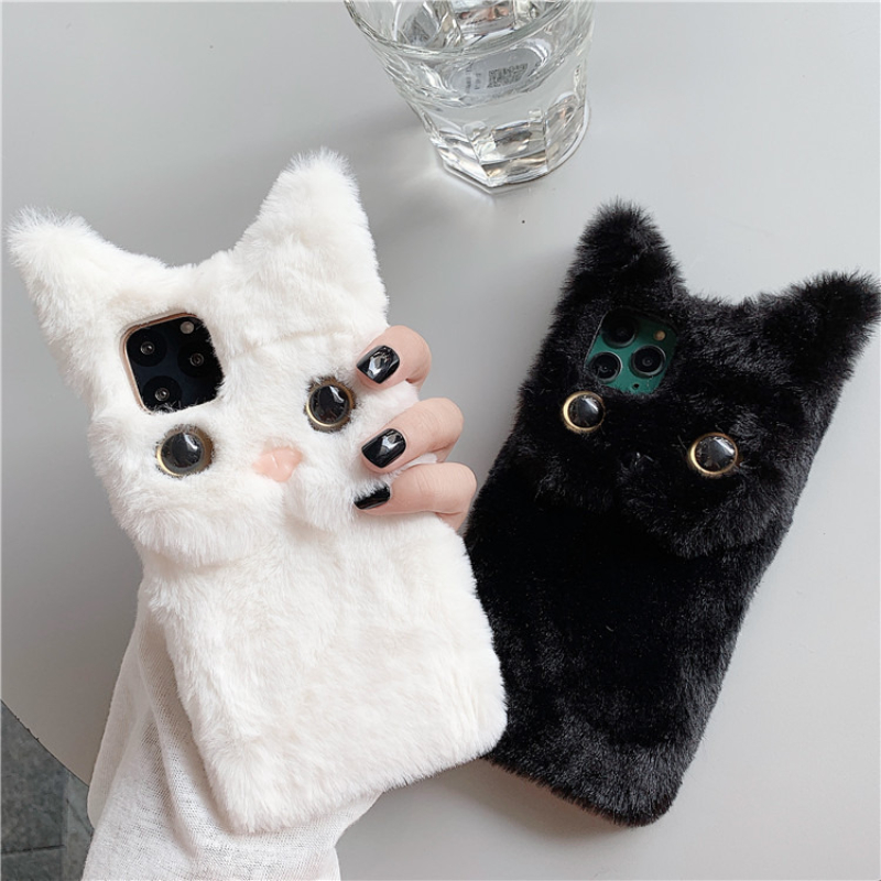 3D 귀여운 만화 고양이 털 플러시 폰 케이스 아이폰  - Phone Cases Iphone 15 리뷰 및 가격