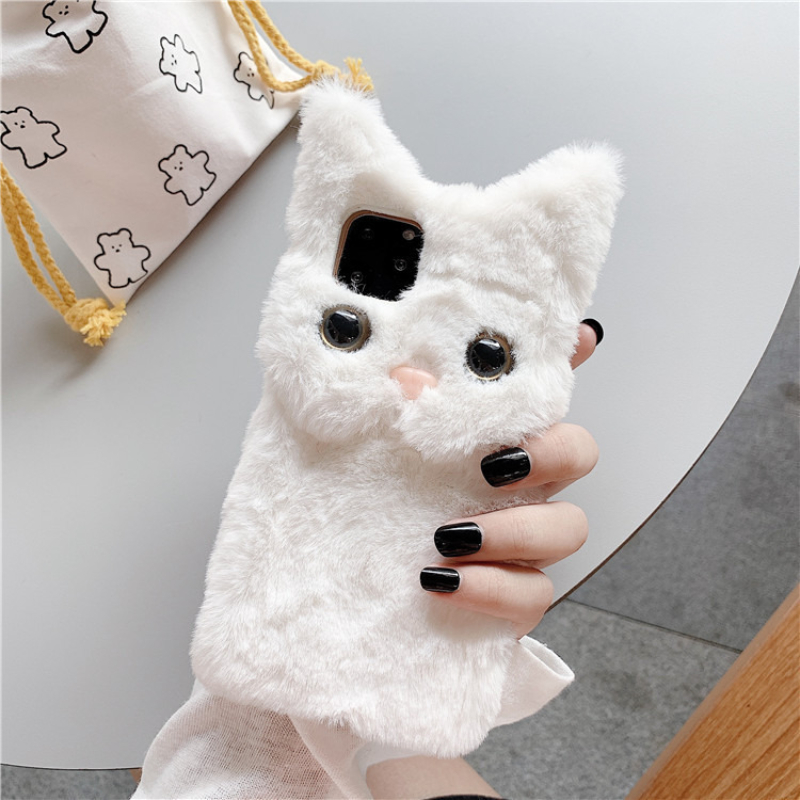 3D 귀여운 만화 고양이 털 플러시 폰 케이스 아이폰  - Phone Cases Iphone 15 리뷰 및 가격