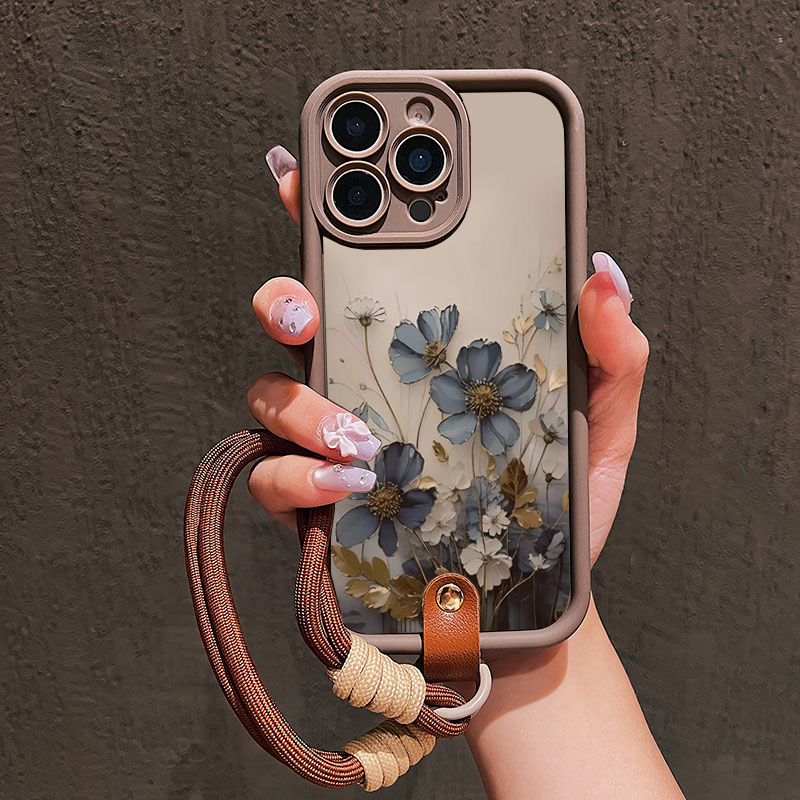 블루 플라워 랜야드 스트랩 로프 폰 케이스 삼성 갤럭시 - Phone Cases With Straps 리뷰 및 가격