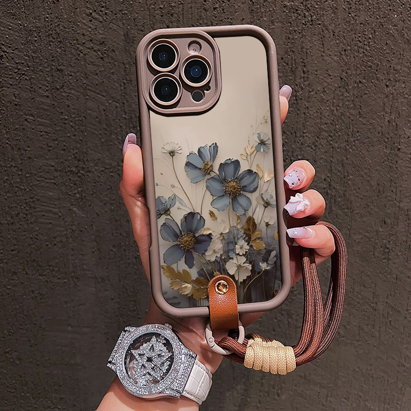 블루 플라워 랜야드 스트랩 로프 폰 케이스 삼성 갤럭시 - Phone Cases With Straps 리뷰 및 가격