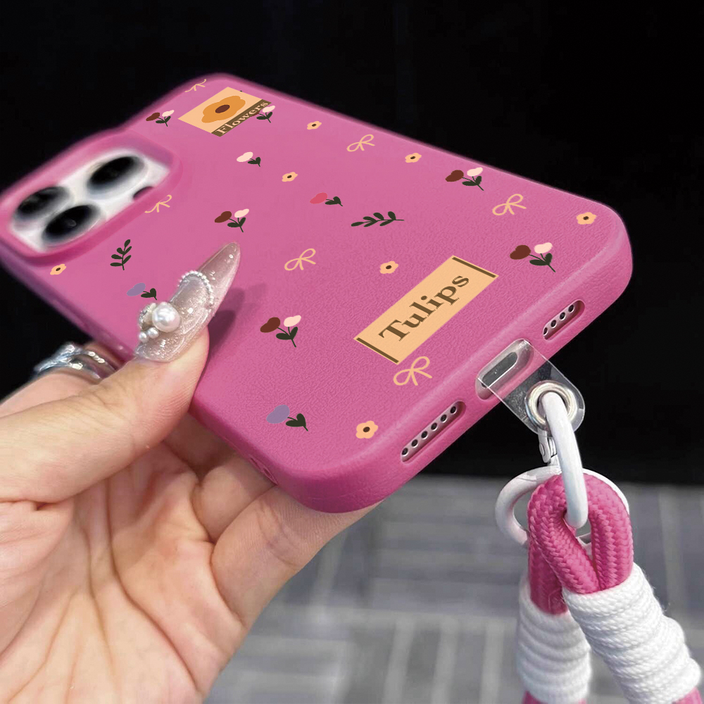 튤립 보우 스트랩 로프 폰 케이스 아이폰 17 16 1 - Phone Cases With Straps 리뷰 및 가격
