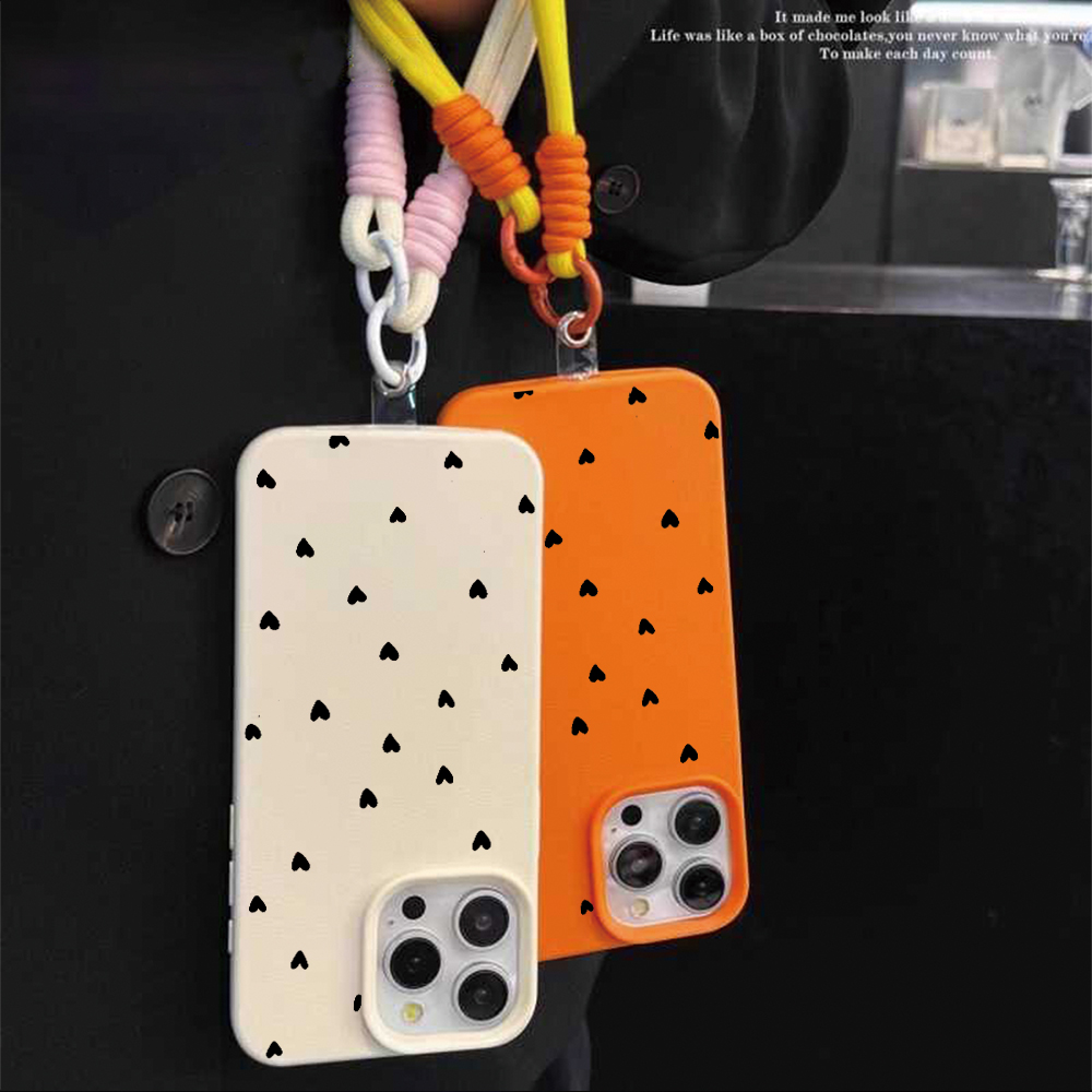 블랙 하트 스트랩 로프 폰 케이스 아이폰 17 16 1 - Phone Cases With Straps 리뷰 및 가격