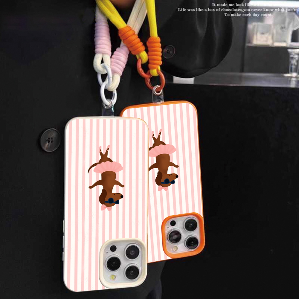 스트라이프 발레 강아지 스트랩 로프 폰 케이스 아이폰  - Phone Cases With Straps 리뷰 및 가격