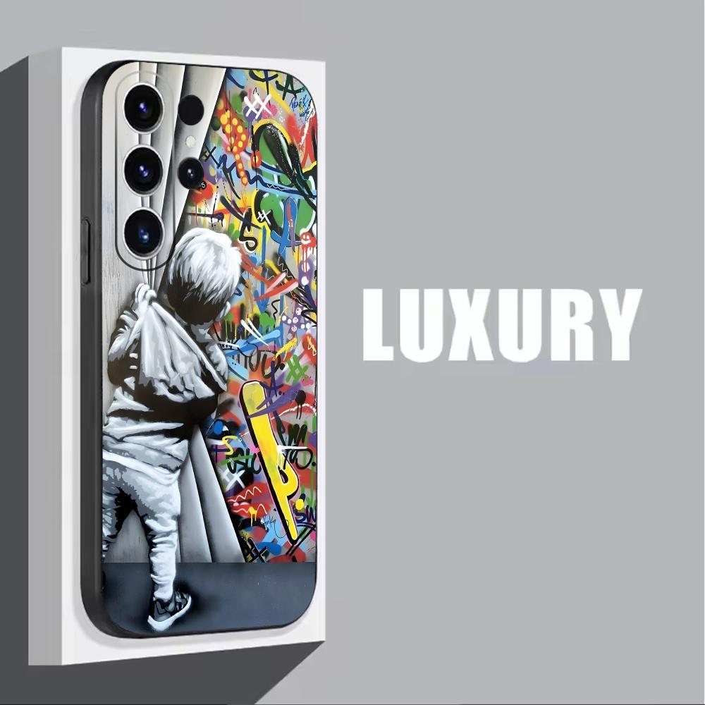 Banksy 낙서 예술 전화 케이스 삼성 갤럭시 S25 - Phone Cases Drawing 리뷰 및 가격