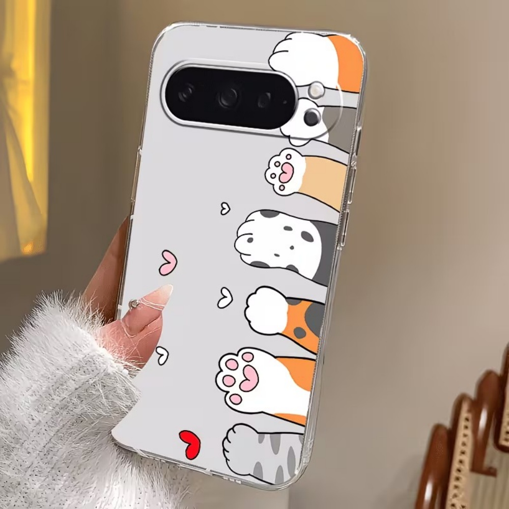 만화 고양이 발자국 크리스탈 투명 실리콘 폰 케이스 ( - Phone Cases Google Pixel 9A 리뷰 및 가격