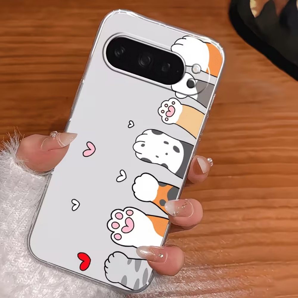 만화 고양이 발자국 크리스탈 투명 실리콘 폰 케이스 ( - Phone Cases Google Pixel 9A 리뷰 및 가격