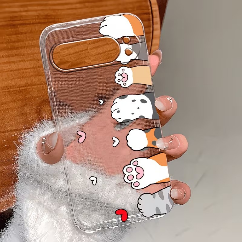 만화 고양이 발자국 크리스탈 투명 실리콘 폰 케이스 ( - Phone Cases Google Pixel 9A 리뷰 및 가격