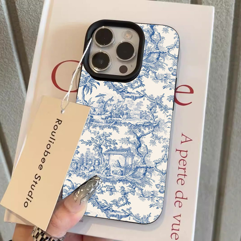 패션 블루 화이트 도자기 폰 케이스 (아이폰 17 16 - Phone Cases Trendy 리뷰 및 가격