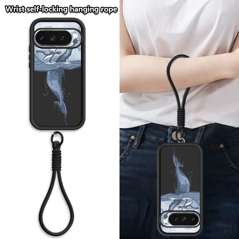  혹등고래 프린트 손목 스트랩 끈 케이스 (구글 픽셀  - Phone Cases With Straps 리뷰 및 가격