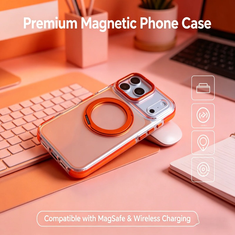 럭셔리 레이저 그라데이션 마그네틱 폰 케이스 아이폰 1 - Ring Stand Case 리뷰 및 가격