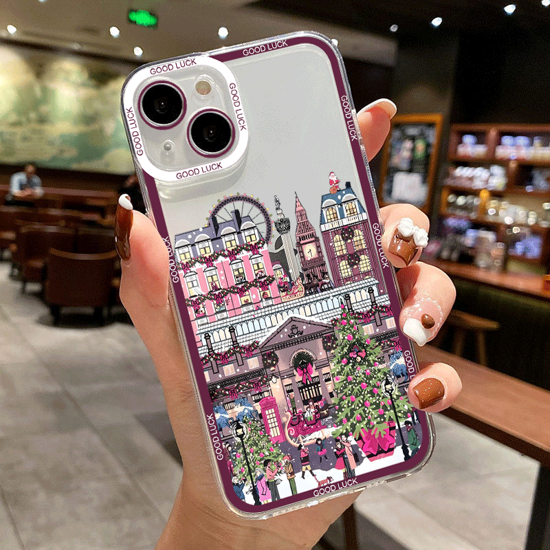 겨울 신년 크리스마스 거리 풍경 휴대폰 케이스 샤오미  - Phone Cases Redmi 리뷰 및 가격