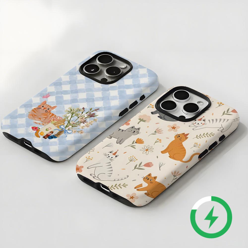 귀여운 고양이와 강아지 마그네틱 2-in-1 광택 케이 - Phone Cases Iphone 15 리뷰 및 가격