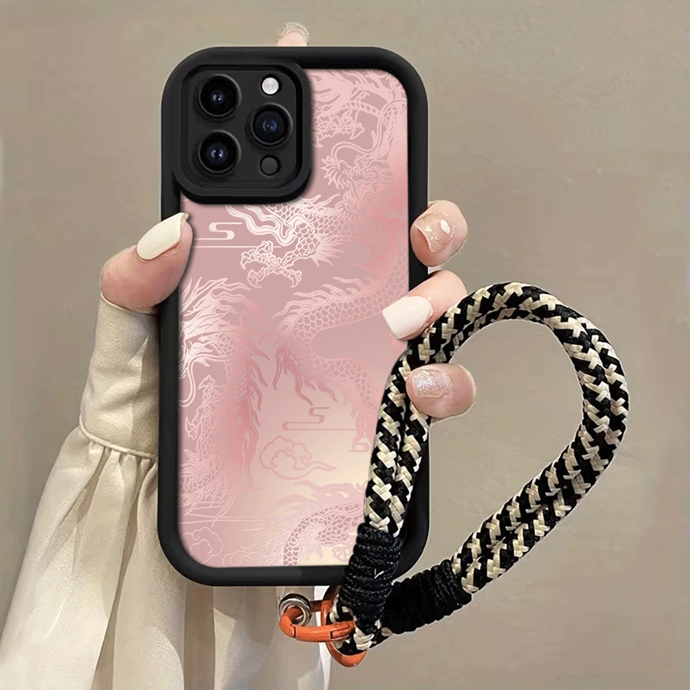 흰색 드래곤 패턴 스트랩 로프 폰 케이스 (아이폰 13 - Phone Cases With Straps 리뷰 및 가격