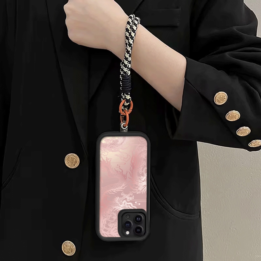 흰색 드래곤 패턴 스트랩 로프 폰 케이스 (아이폰 13 - Phone Cases With Straps 리뷰 및 가격