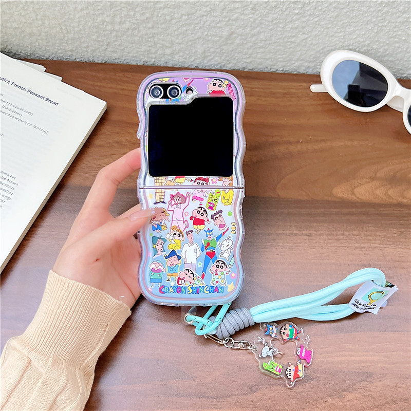 귀여운 일본 애니메이션 크레용신짱 삼성 갤럭시 Z 플립 - Phone Cases Anime 리뷰 및 가격