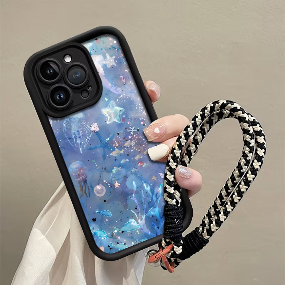블루 퍼플 해파리 스트랩 로프 폰 케이스 삼성 갤럭시  - Phone Cases With Straps 리뷰 및 가격