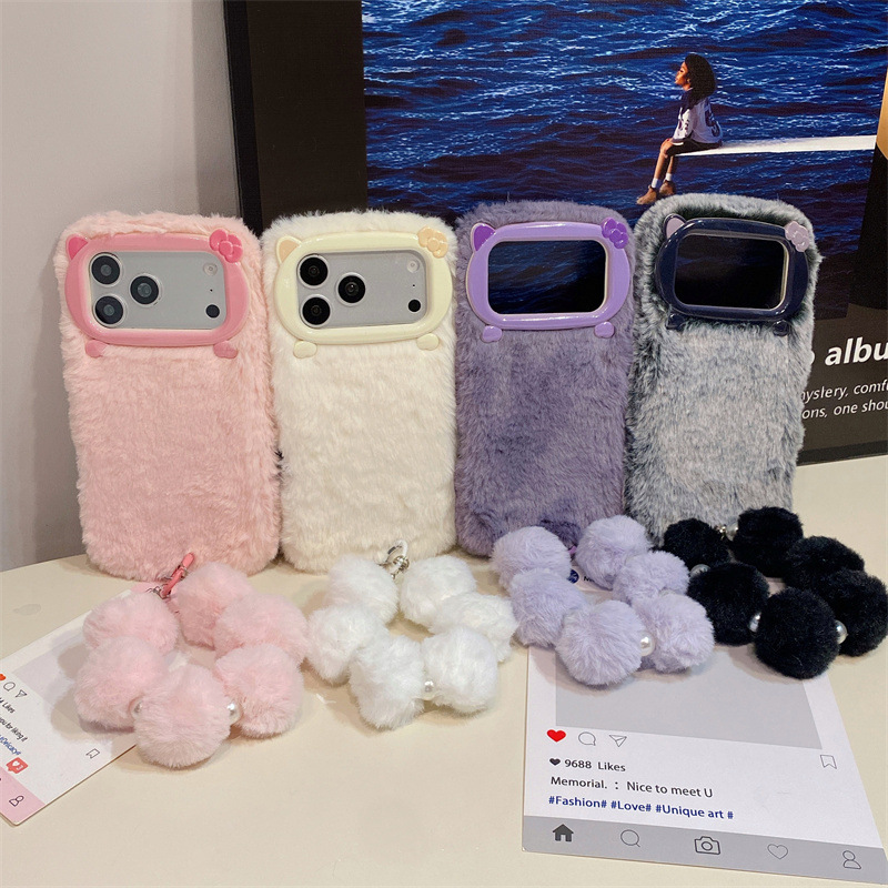 고급 솔리드 컬러 퍼리 플러시 폰 케이스 (아이폰 17 - Phone Cases For Iphone 17 리뷰 및 가격