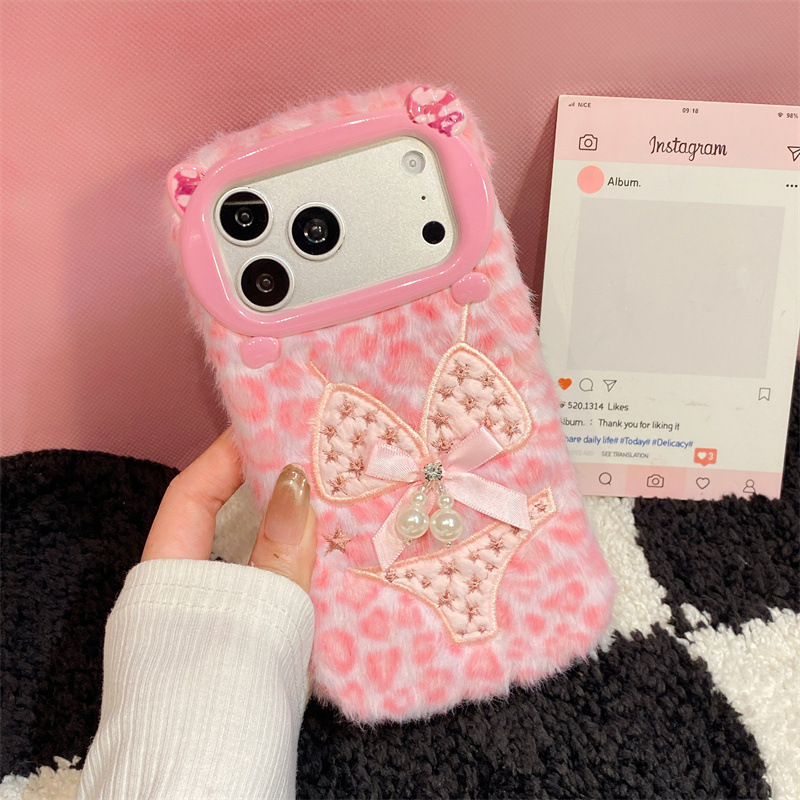 럭셔리 레오파드 프린트 비키니 패턴 플러시 폰 케이스  - Phone Cases Iphone 15 리뷰 및 가격
