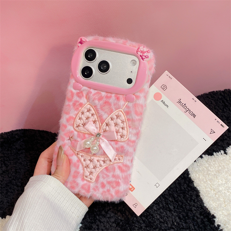 럭셔리 레오파드 프린트 비키니 패턴 플러시 폰 케이스  - Phone Cases Iphone 15 리뷰 및 가격