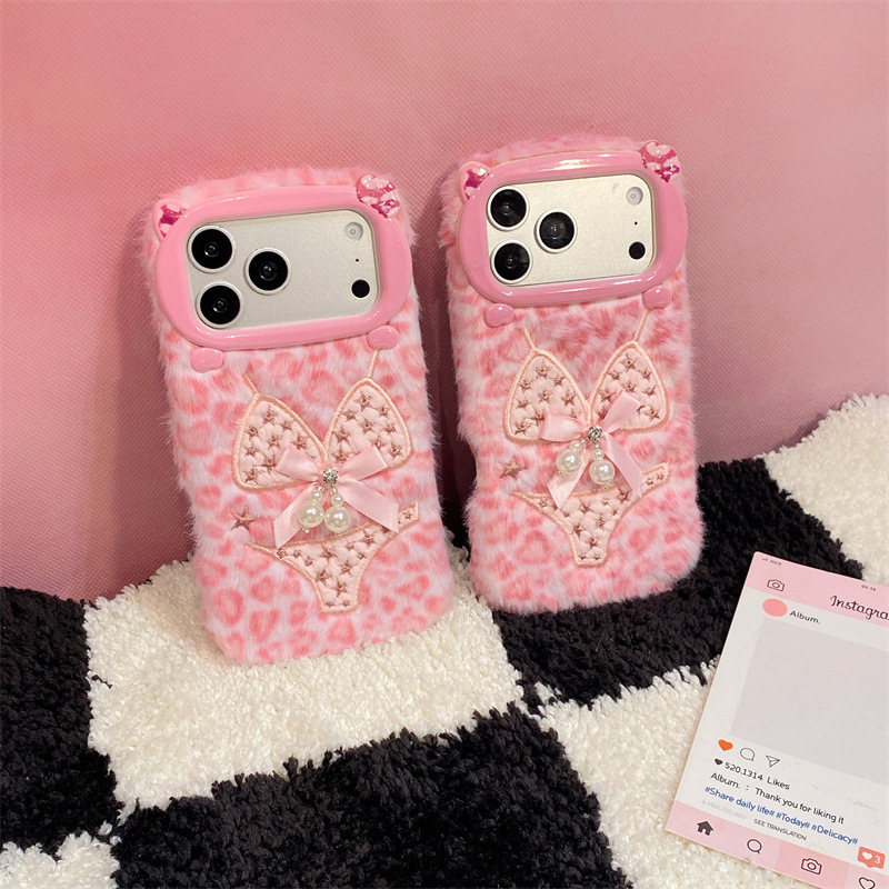 럭셔리 레오파드 프린트 비키니 패턴 플러시 폰 케이스  - Phone Cases Iphone 15 리뷰 및 가격