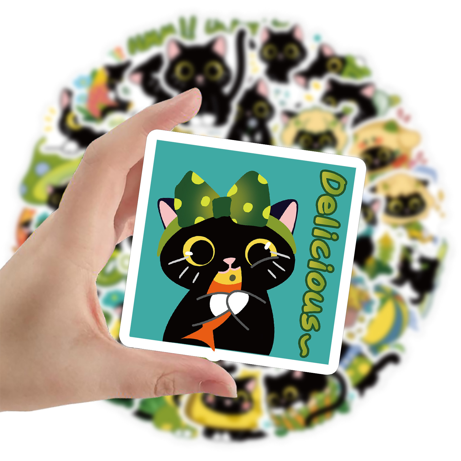 60개의 귀여운 만화 검은 고양이 방수 스티커, 휴대폰 - Phone Cases You Can Design 리뷰 및 가격