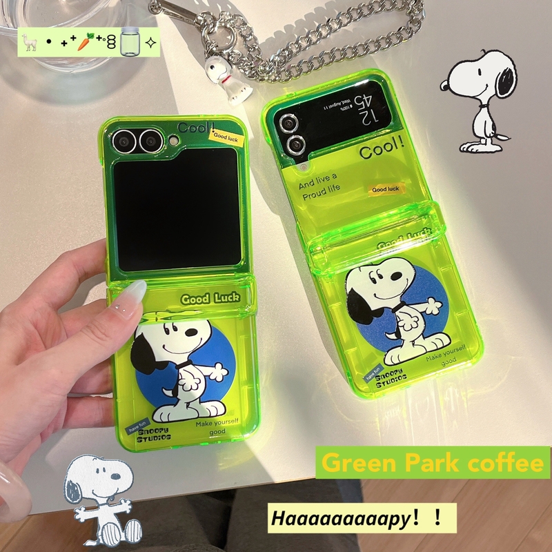 귀여운 만화 피넛 스누피 형광 그린 카드 지갑 포켓 폰 - Phone Cases With Wallet 리뷰 및 가격