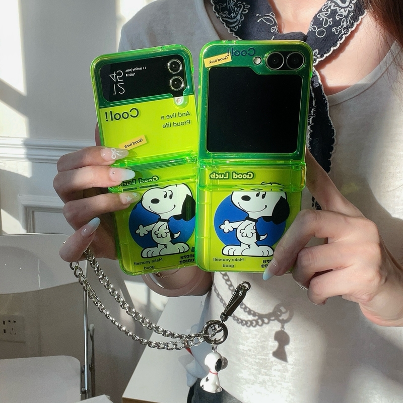 귀여운 만화 피넛 스누피 형광 그린 카드 지갑 포켓 폰 - Phone Cases With Wallet 리뷰 및 가격