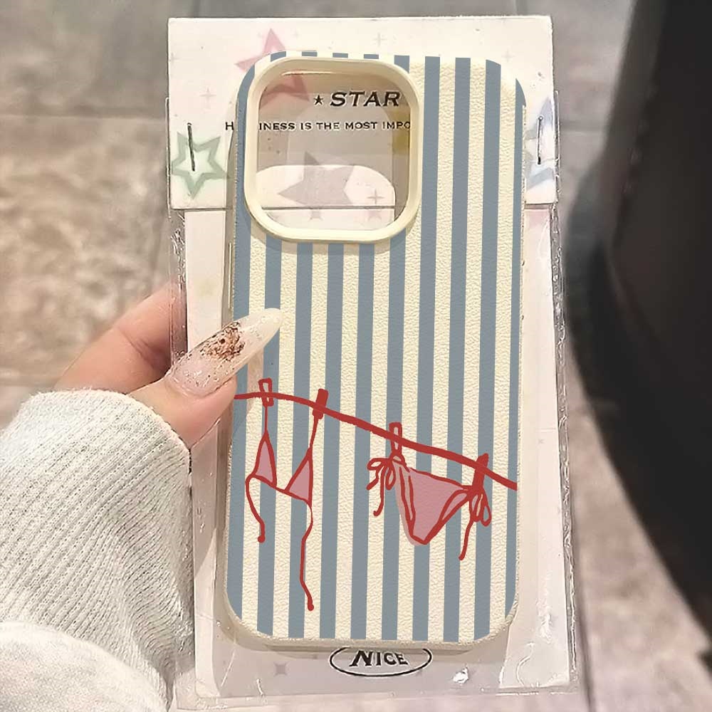 블루 화이트 스트라이프 비키니 디자인 아이폰 17 16 - Phone Cases Rugged 리뷰 및 가격