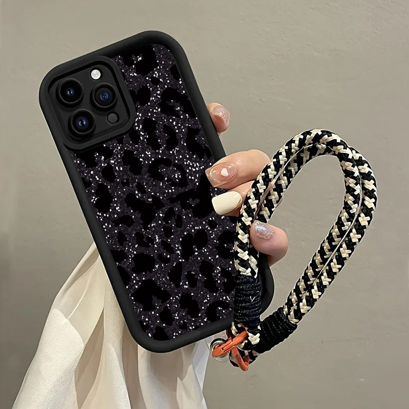 검은색 반점 표범 무늬 핸드 스트랩 폰 케이스 (삼성  - Phone Cases With Straps 리뷰 및 가격