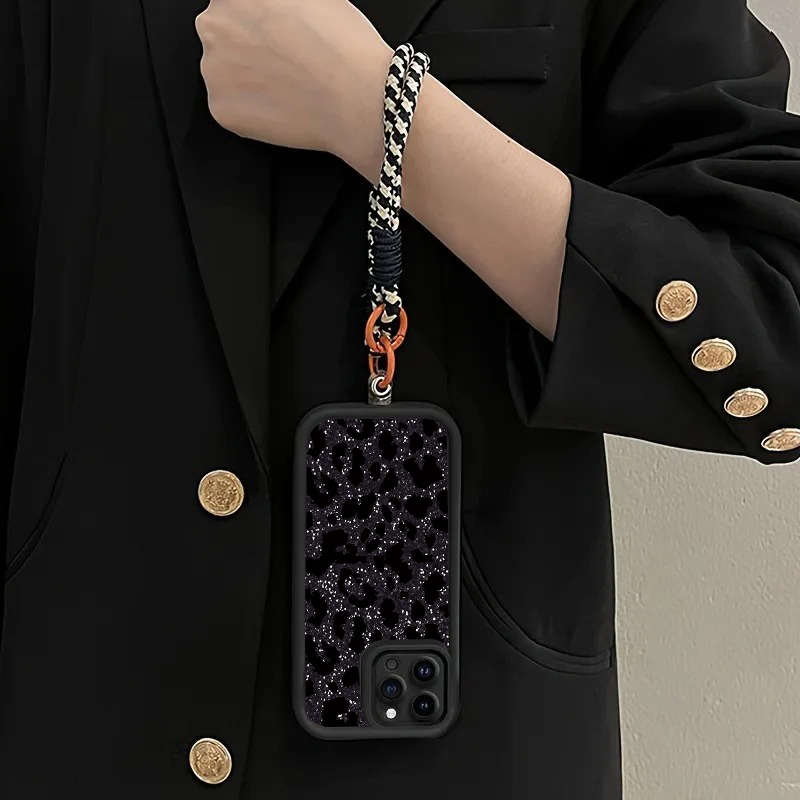 검은색 반점 표범 무늬 핸드 스트랩 폰 케이스 (삼성  - Phone Cases With Straps 리뷰 및 가격