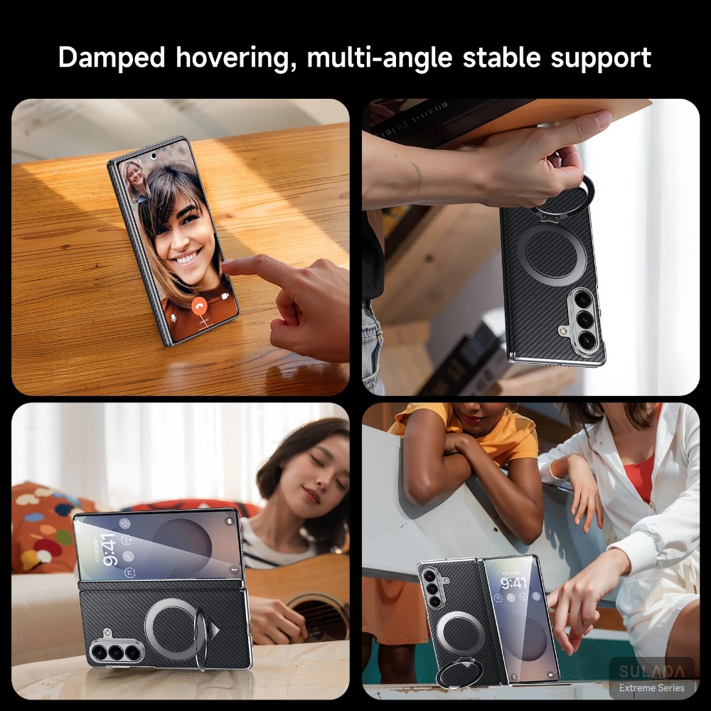 삼성 갤럭시 Z 폴드 7 6 5용 비즈니스 카본 파이버 - Ring Stand Case 리뷰 및 가격