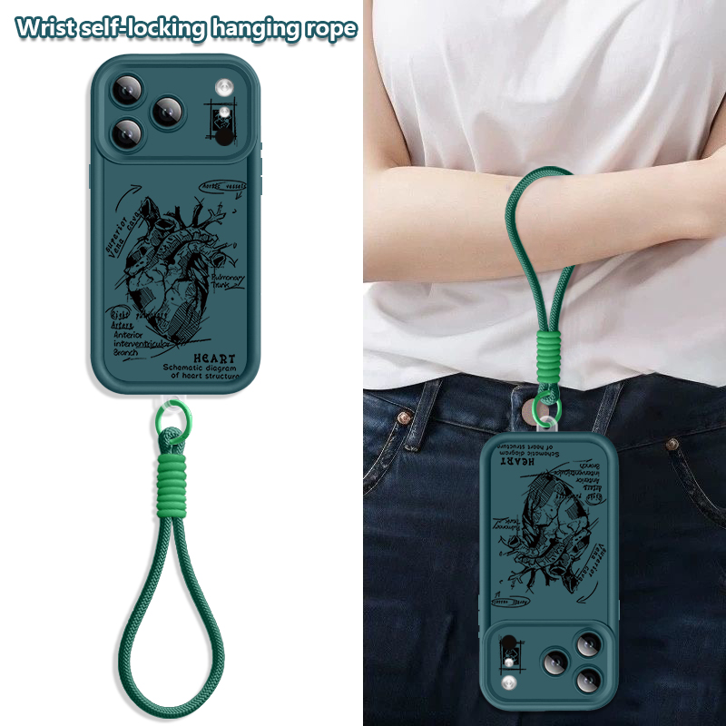 창의적인 하트 모델 패턴 랜야드 폰 케이스 아이폰 17 - Phone Cases With Straps 리뷰 및 가격