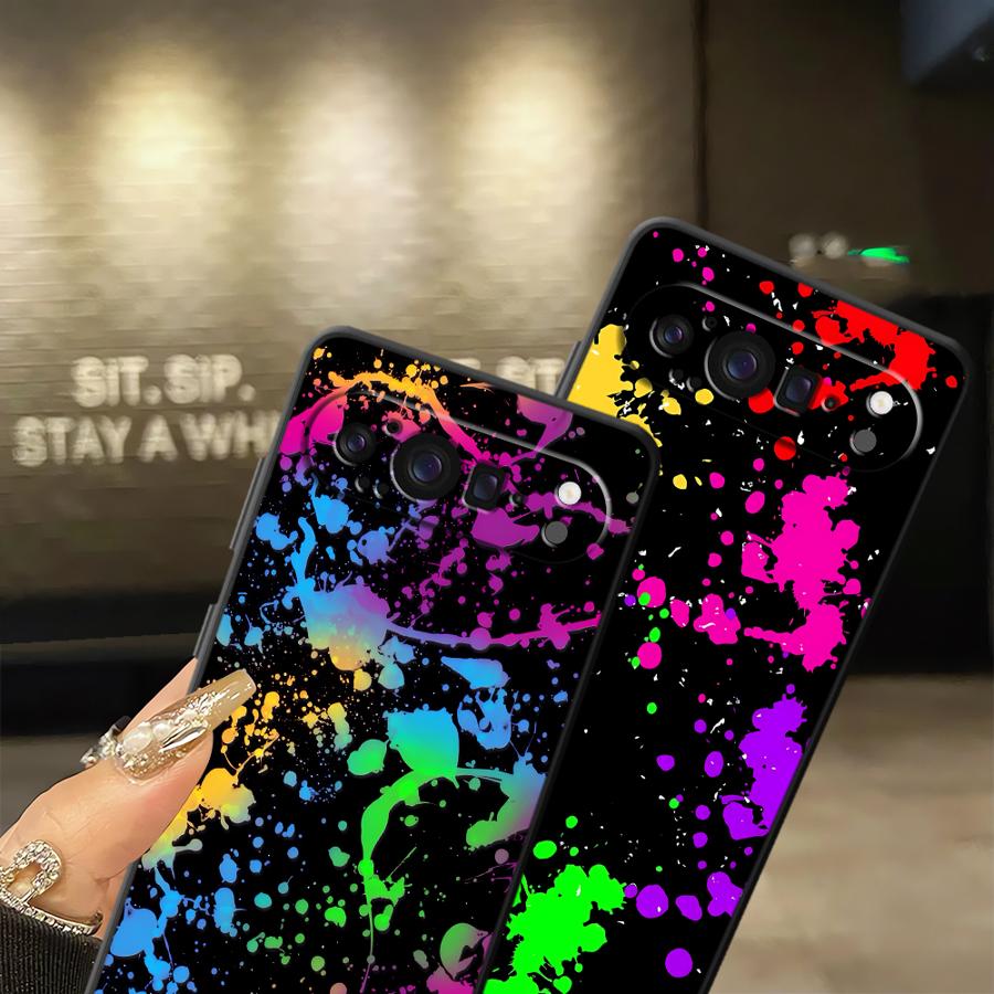 레인보우 페인트 스플래터스 펀다 폰 커버 케이스 (구글 - Phone Cases Google Pixel 9A 리뷰 및 가격