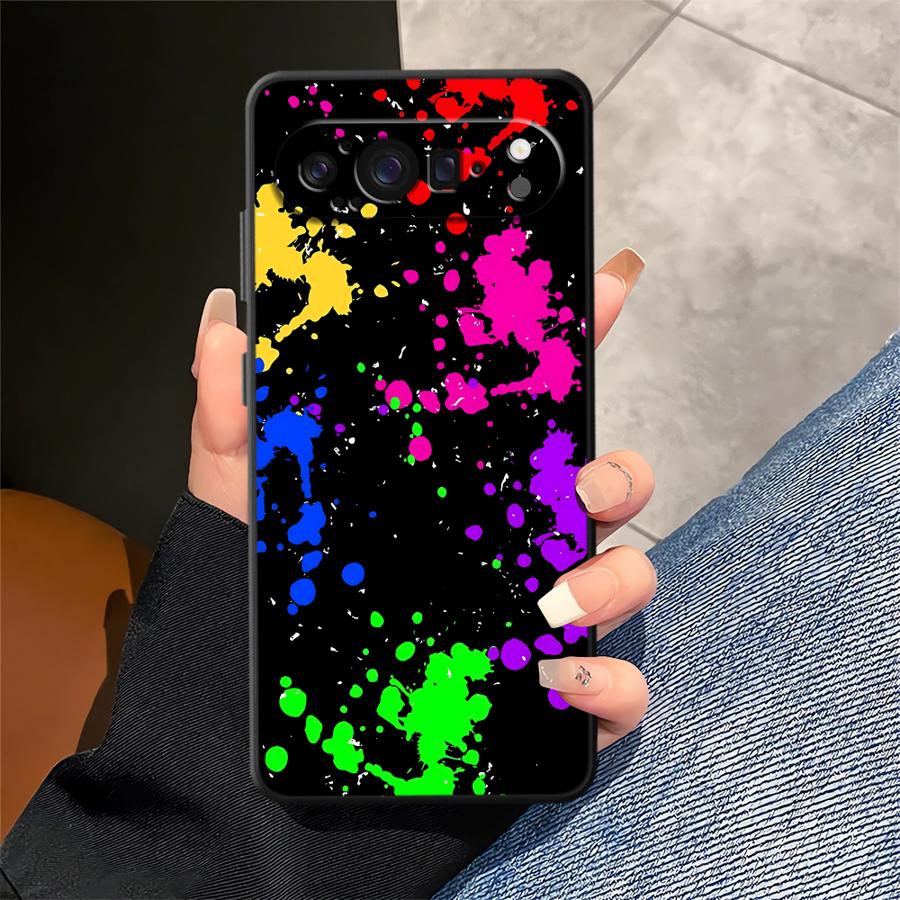 레인보우 페인트 스플래터스 펀다 폰 커버 케이스 (구글 - Phone Cases Google Pixel 9A 리뷰 및 가격