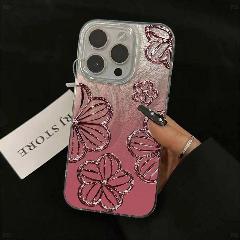패셔너블한 그라데이션 유리 꽃 고급 깃털 실 핸드폰 케 - Phone Cases You Can Design 리뷰 및 가격