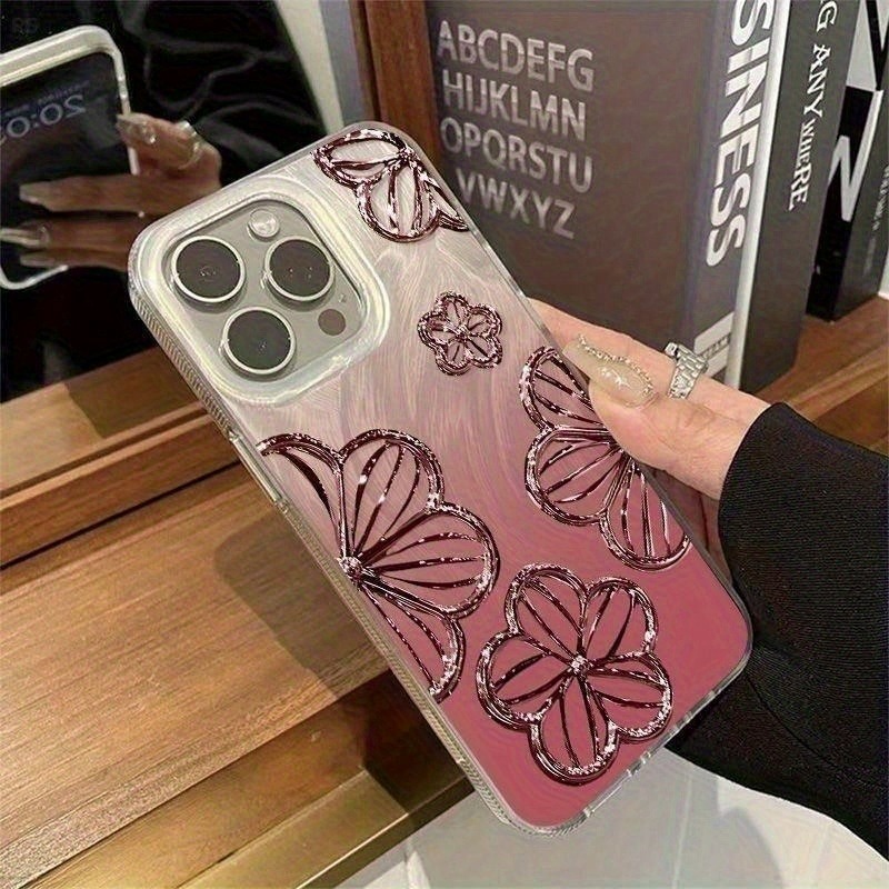 패셔너블한 그라데이션 유리 꽃 고급 깃털 실 핸드폰 케 - Phone Cases You Can Design 리뷰 및 가격