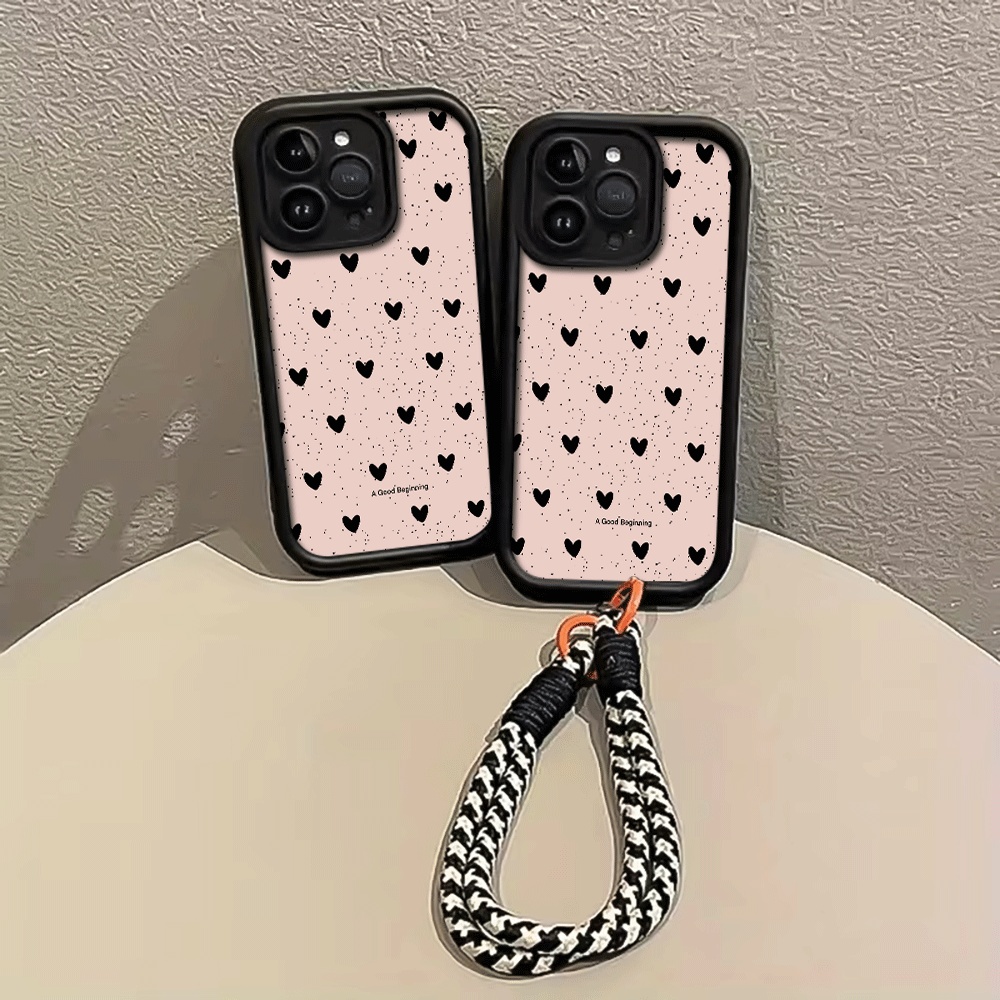 잉크 스플래터 블랙 하트 핸드 스트랩 폰 케이스 삼성  - Phone Cases With Straps 리뷰 및 가격