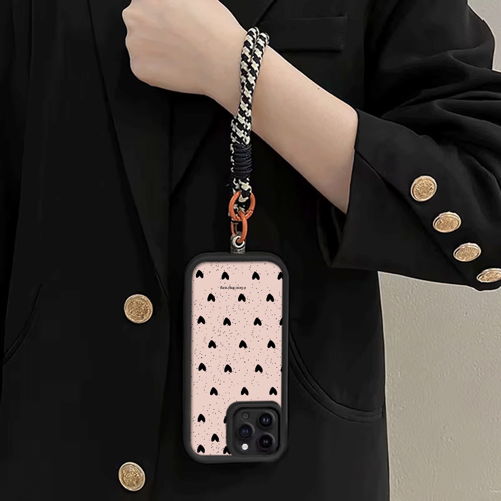 잉크 스플래터 블랙 하트 핸드 스트랩 폰 케이스 삼성  - Phone Cases With Straps 리뷰 및 가격